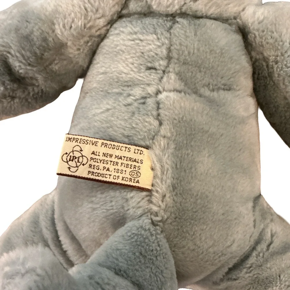 Vintage 1981 Wrinkles Dog Hand Puppet Ganzbros Grey Plush Medallion 9060276